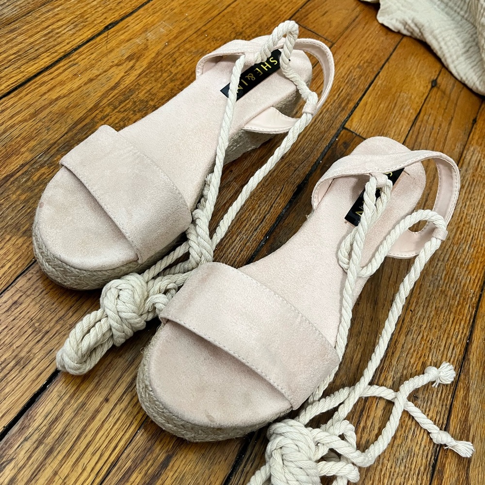 SHEIN Women's Beige Espadrille Sandals